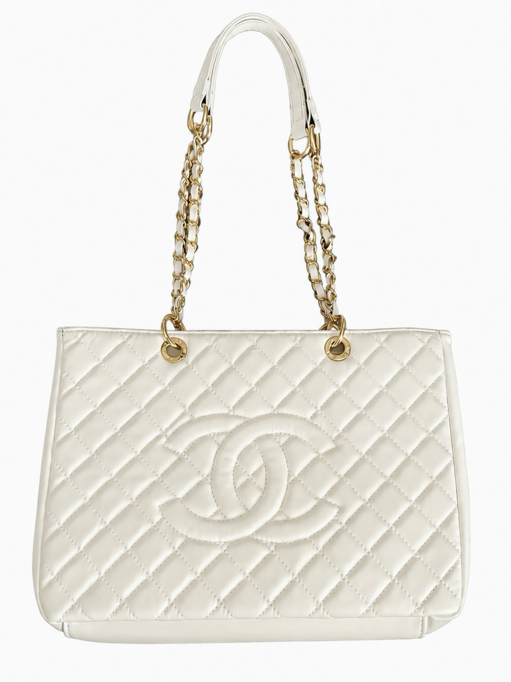 NWOT Classic Quilted Shoulder Tote Bag with Gold Chain